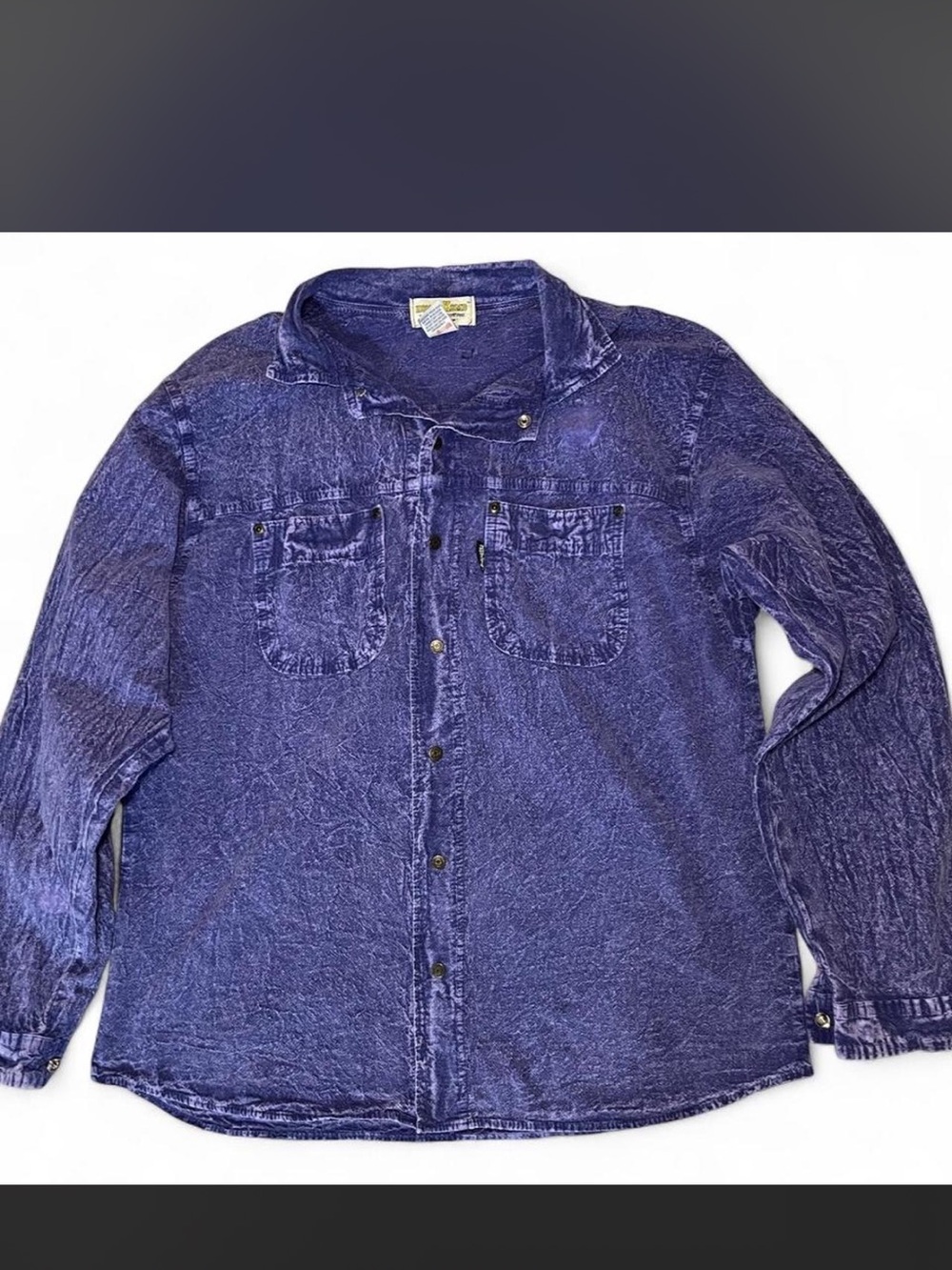 Ezze Wear Honey-Komb “Perma Shrunk” Acid Wash Purple Button Down